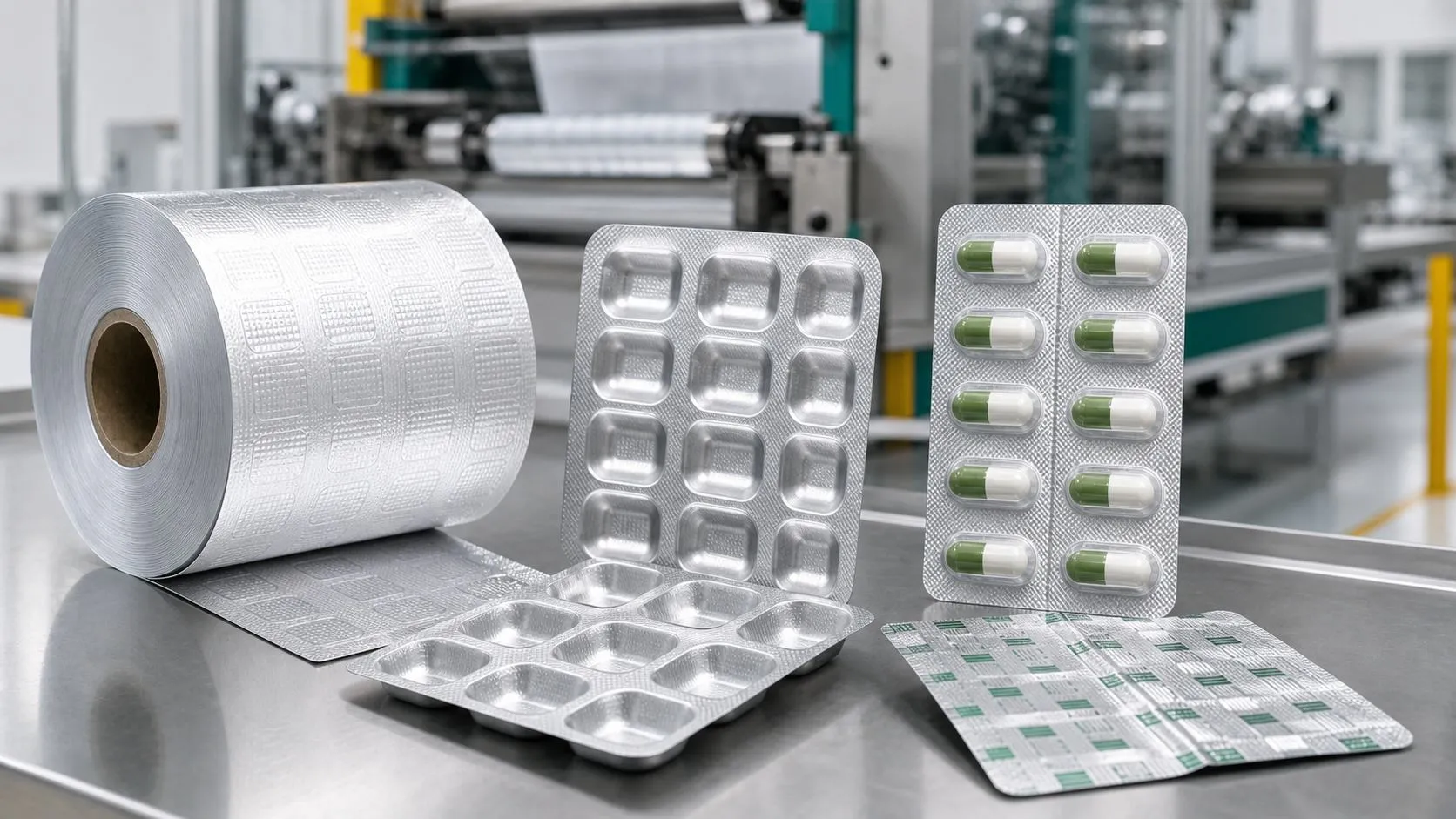 Alu Alu cold form blister foil and capsule packaging output